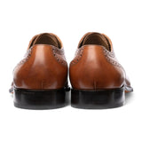Scarpe Oxford da uomo in pelle marrone chiaro con punta rinforzata