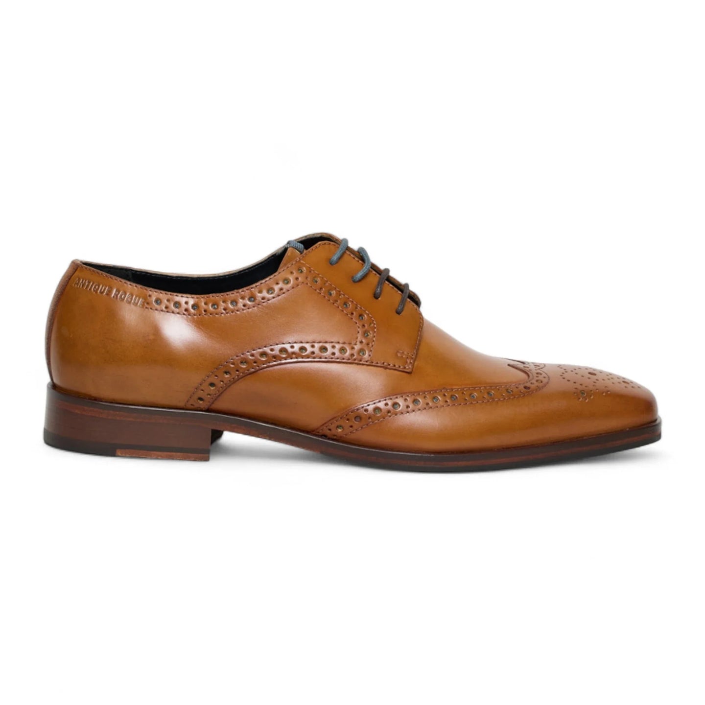 Scarpe stringate brogue classiche da uomo in pelle marrone chiaro