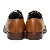 Scarpe stringate brogue classiche da uomo in pelle marrone chiaro