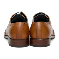 Scarpe stringate brogue classiche da uomo in pelle marrone chiaro