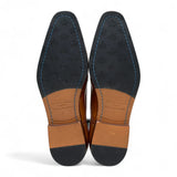 Scarpe stringate brogue classiche da uomo in pelle marrone chiaro