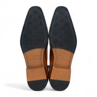 Scarpe stringate brogue classiche da uomo in pelle marrone chiaro