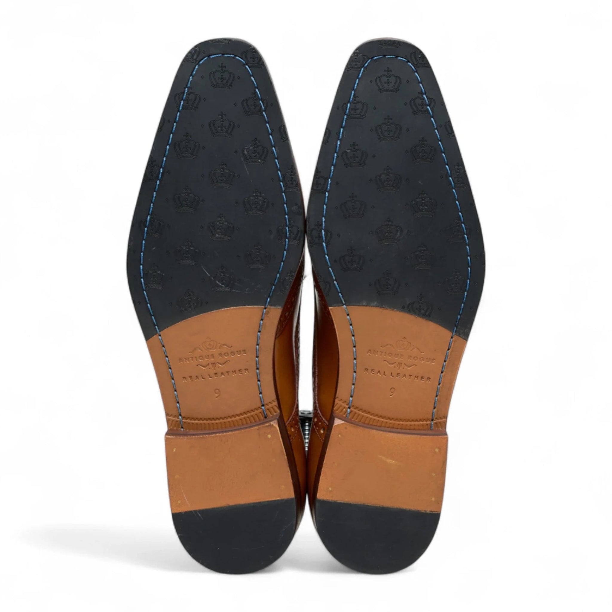 Scarpe stringate brogue classiche da uomo in pelle marrone chiaro