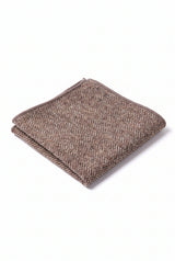 Fazzoletto da taschino da uomo in misto lana tweed color tortora