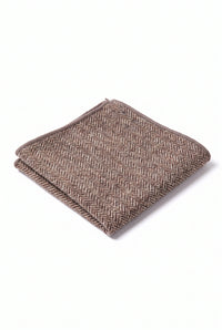 Fazzoletto da taschino da uomo in misto lana tweed color tortora
