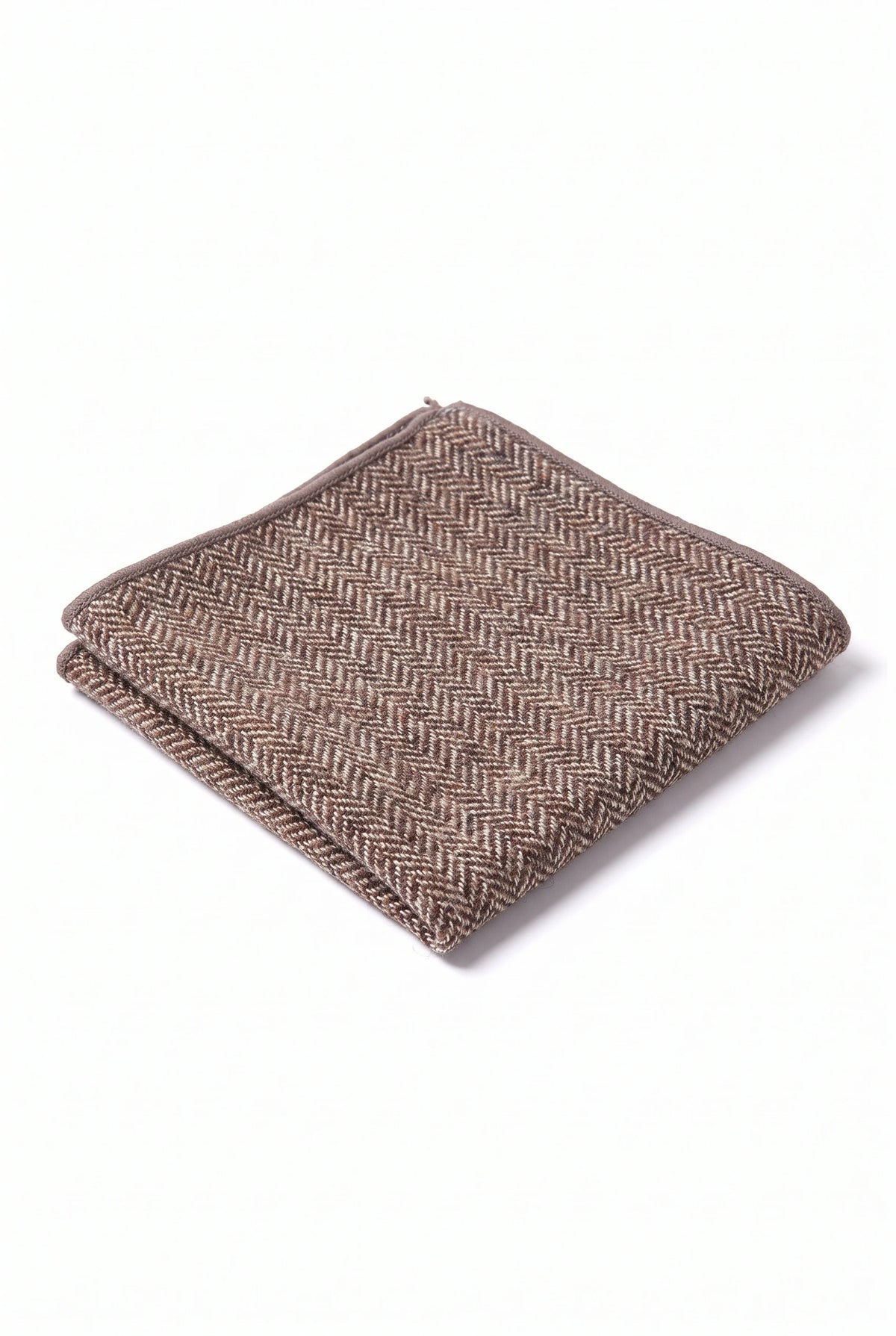 Fazzoletto da taschino da uomo in misto lana tweed color tortora