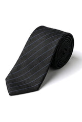Set cravatta e fazzoletto da uomo - Strisce nere STZ42, taglia unica