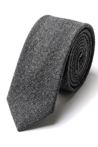 Set cravatta e fazzoletto da uomo - Tweed grigio STZ23, taglia unica