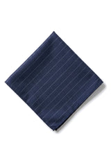 Set cravatta e fazzoletto da uomo - Righe blu navy STZ41, taglia unica