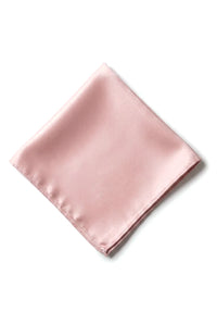 Cravatta e fazzoletto da taschino da uomo, cravatta in raso di seta, rosa antico chiaro, pesca