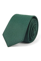 Cravatta da uomo con pochette e fazzoletto da taschino, set formale, tinta unita, verde