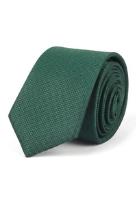 Cravatta da uomo con pochette e fazzoletto da taschino, set formale, tinta unita, verde