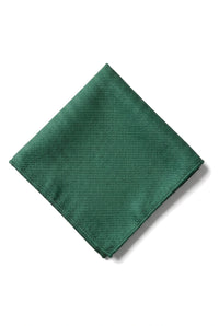 Cravatta da uomo con pochette e fazzoletto da taschino, set formale, tinta unita, verde