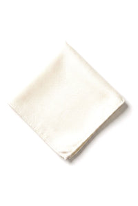 Cravatta da uomo con pochette e fazzoletto da taschino, set formale, tinta unita - Avorio