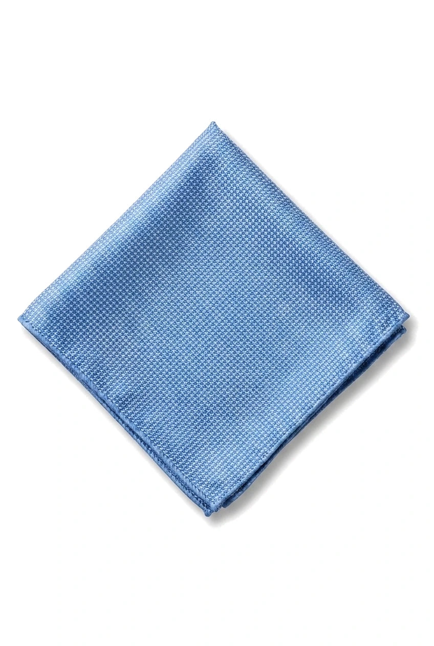 Cravatta da uomo con taschino quadrato, set formale, cravatta solida - azzurro cielo