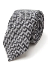 Set di cravatta e fazzoletto da uomo in tweed grigio classico British Heritage in lana a spina di pesce