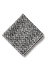 Set di cravatta e fazzoletto da uomo in tweed grigio classico British Heritage in lana a spina di pesce
