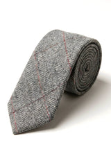 Cravatte da uomo in tweed a spina di pesce con texture Marc Darcy, stile classico vintage retrò Deon