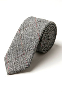 Cravatte da uomo in tweed a spina di pesce con texture Marc Darcy, stile classico vintage retrò Deon