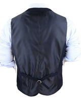 Mens Vintage Navy-Blue Waistcoat with Pocket Watch