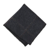 Cravatta da uomo in tweed a spina di pesce in misto lana - Blu navy