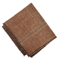 Cravatta da uomo in tweed a spina di pesce in misto lana - Oak