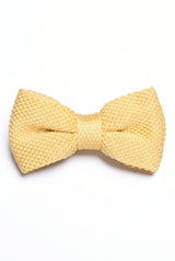 Papillon da uomo giallo lavorato a maglia