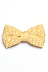 Papillon da uomo giallo lavorato a maglia
