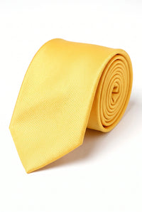 Cravatta da uomo gialla slim 6 cm