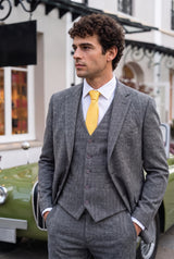 Cravatta da uomo gialla slim 6 cm