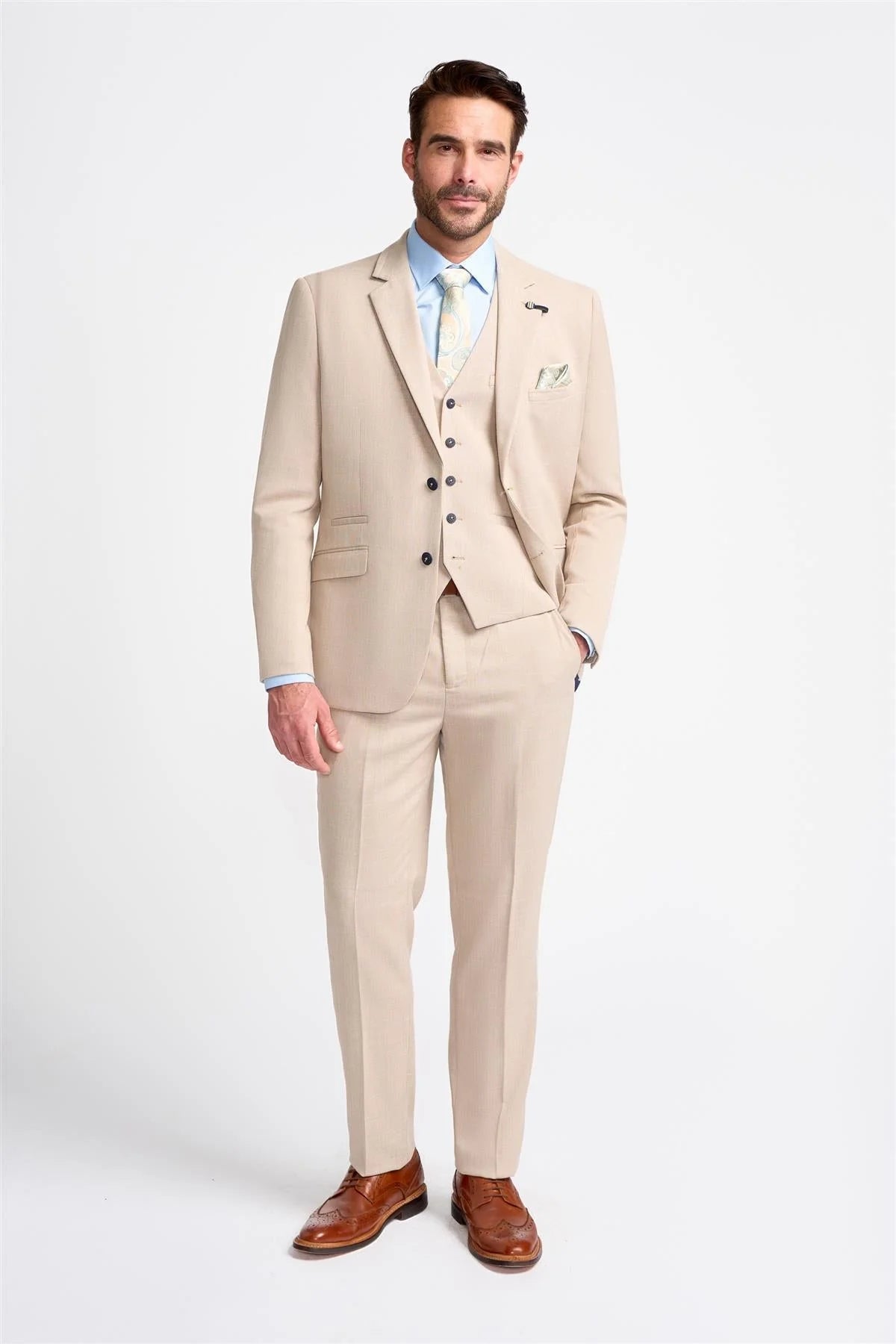 Miami - Blazer beige da uomo per matrimonio