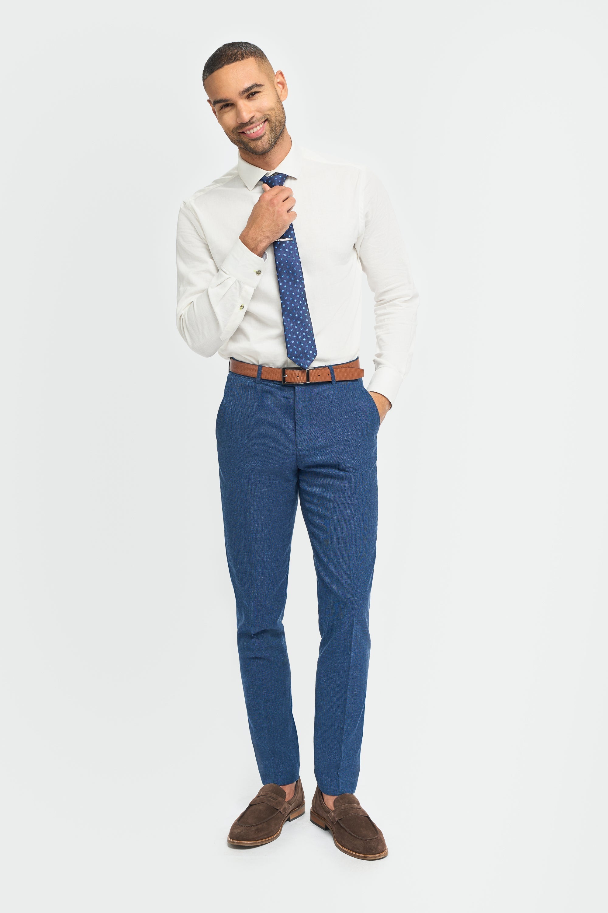 Miami - Pantaloni da uomo con motivo a tratteggio blu