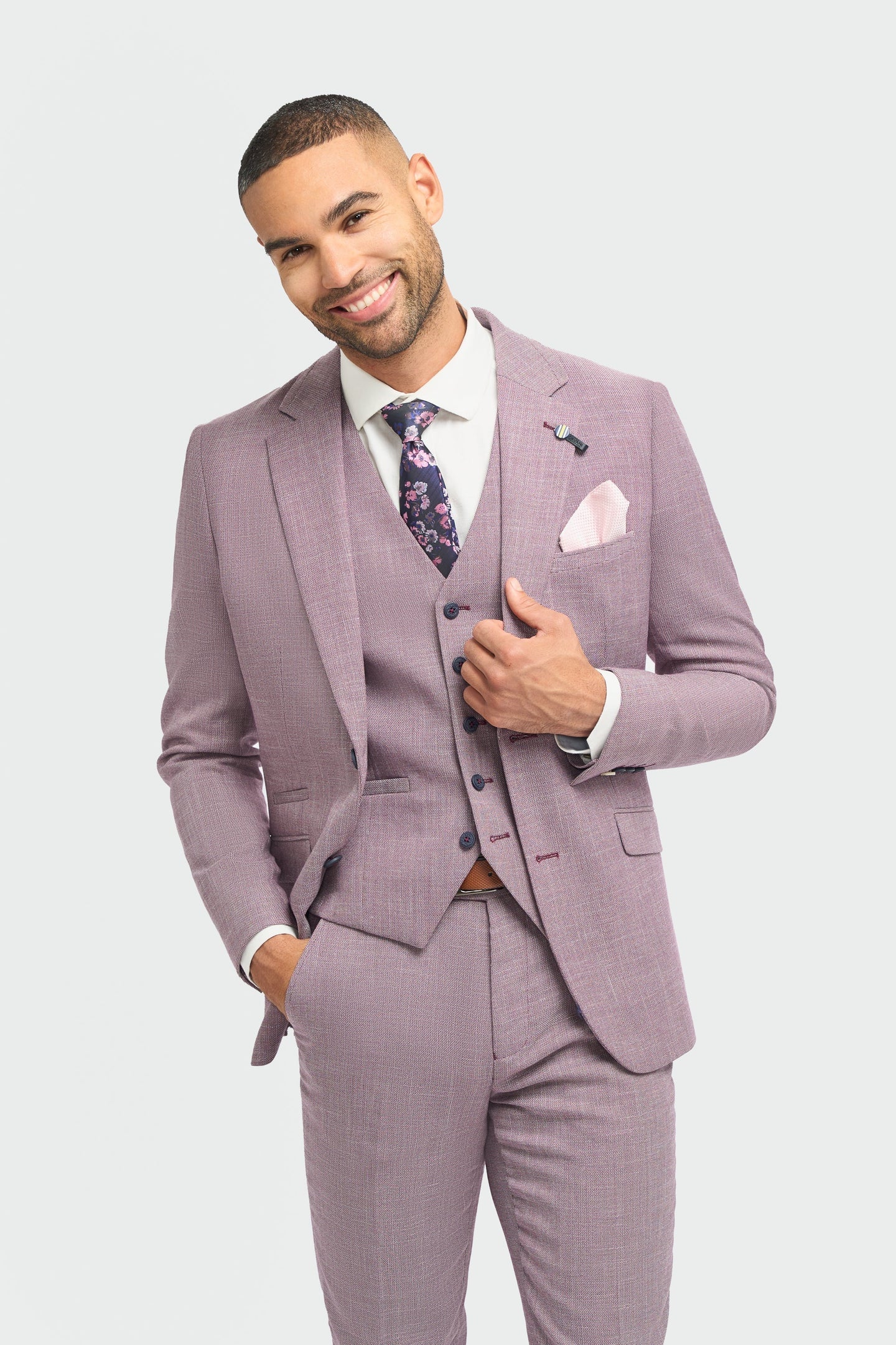 Miami - Blazer estivo slim fit rosa da uomo