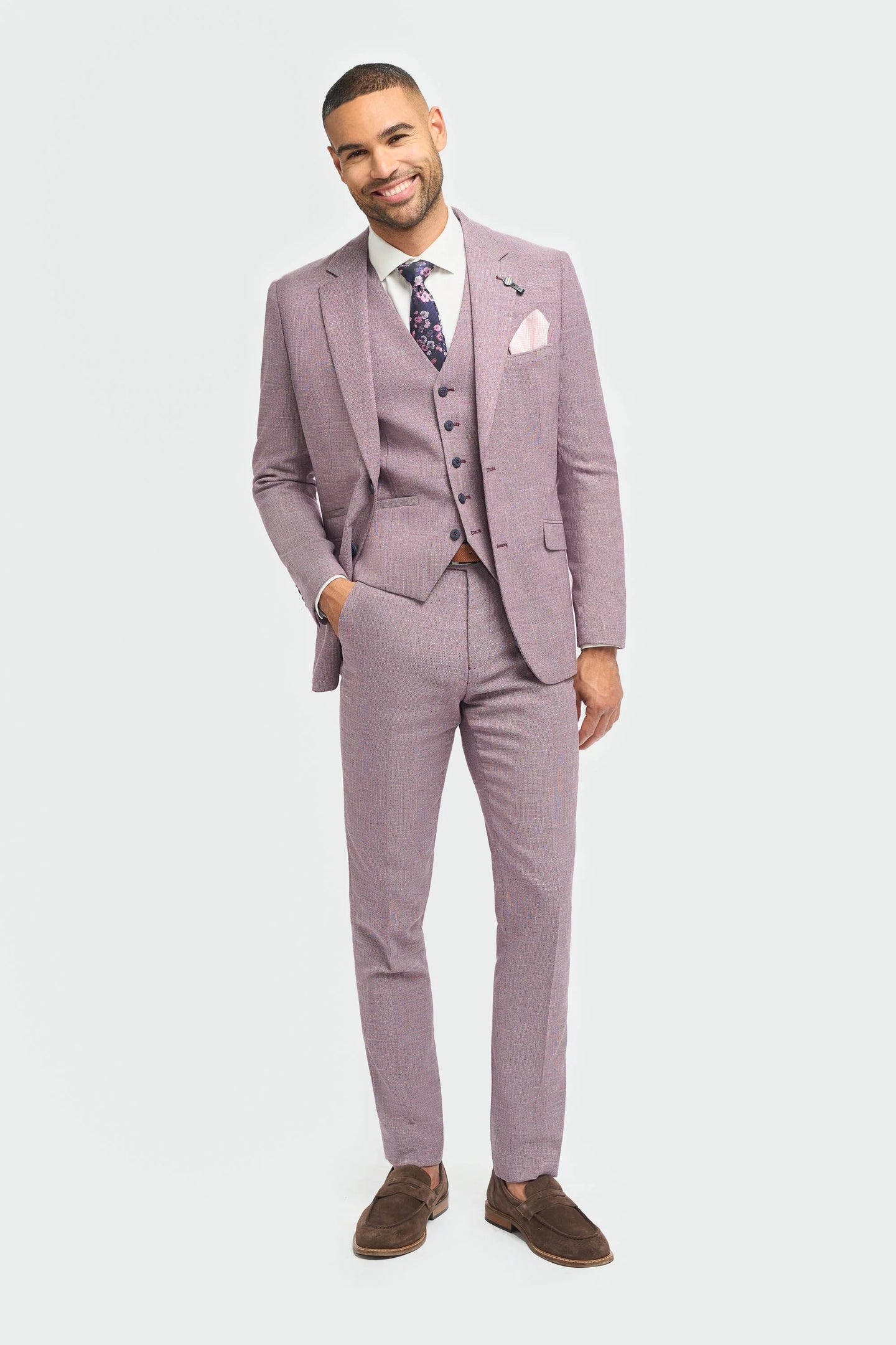 Miami - Blazer estivo slim fit rosa da uomo