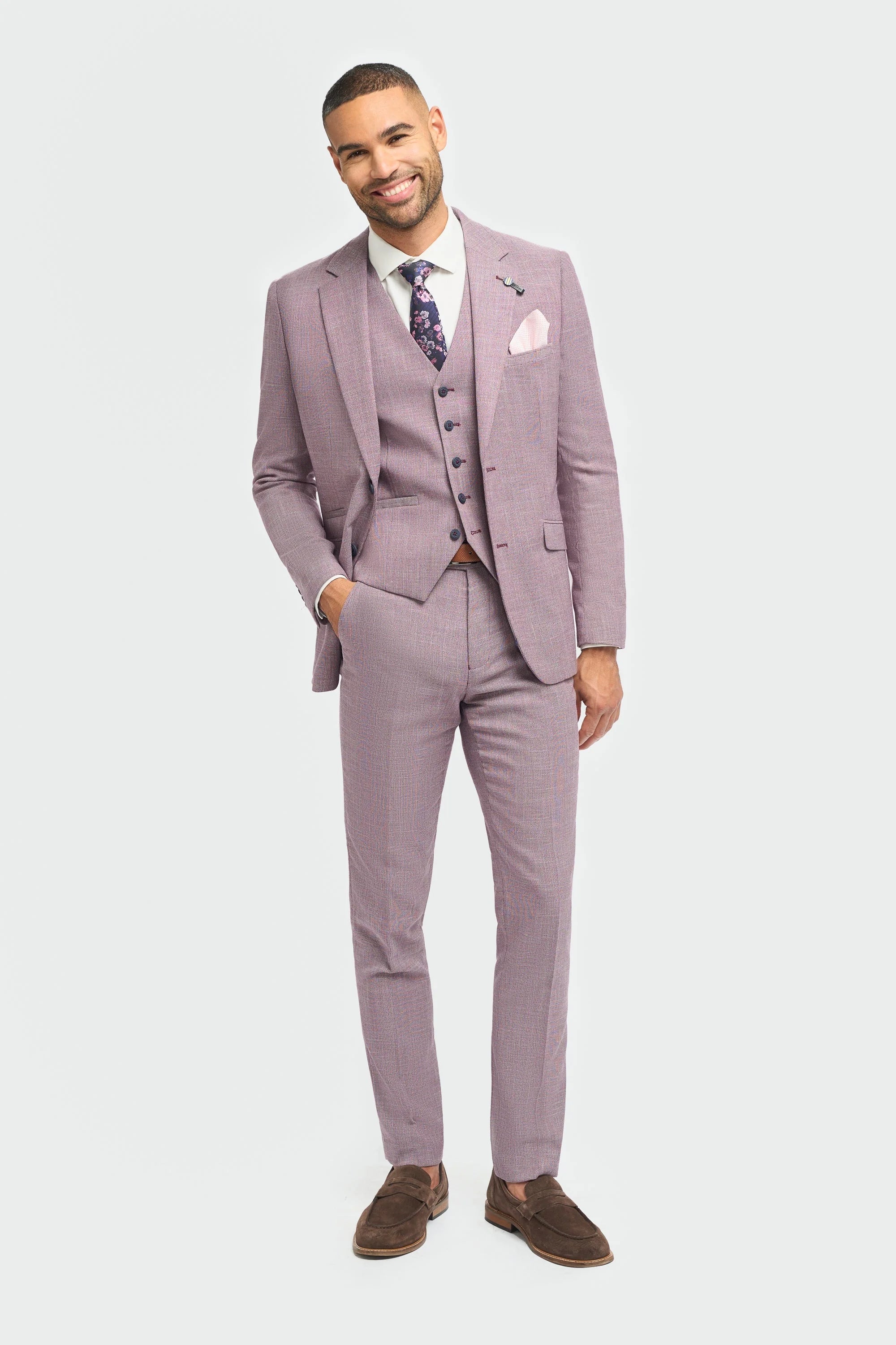 Miami - Blazer estivo slim fit rosa da uomo
