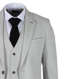 Miller - Men's Grey Checked Plaid Tailored Fit 3 Piece Suit