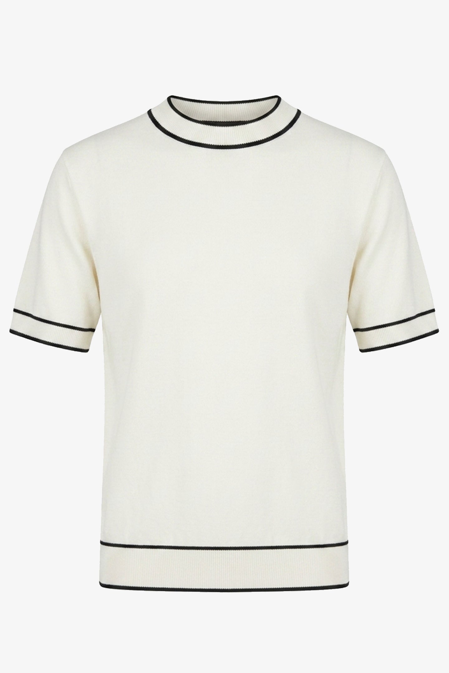 T-shirt da uomo Off-White in maglia, vestibilità regolare, girocollo con finiture a contrasto.