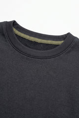 T-shirt da uomo blu scuro, vestibilità comoda, con orlo a vivo, in misto cotone e girocollo.