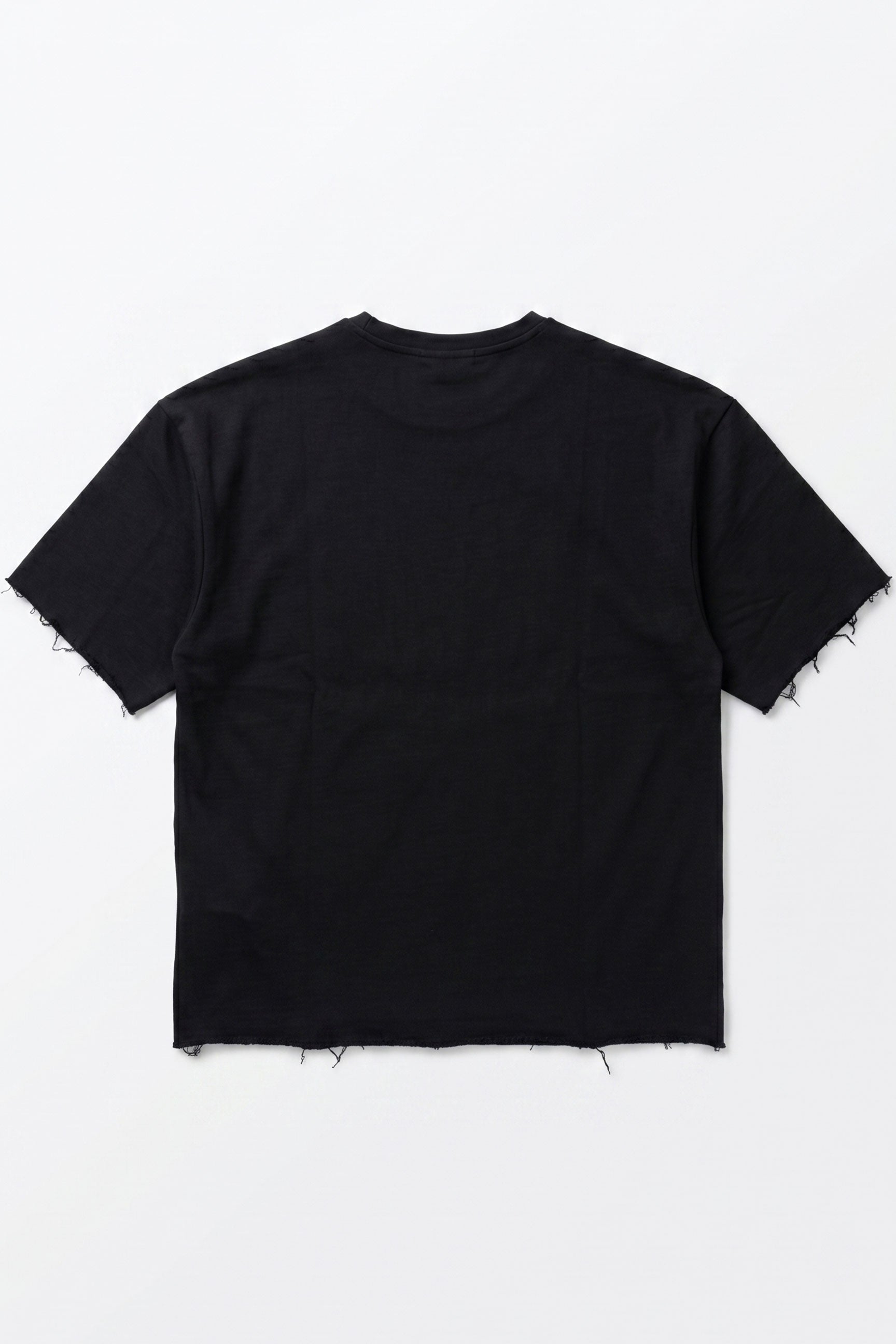 T-shirt da uomo blu scuro, vestibilità comoda, con orlo a vivo, in misto cotone e girocollo.