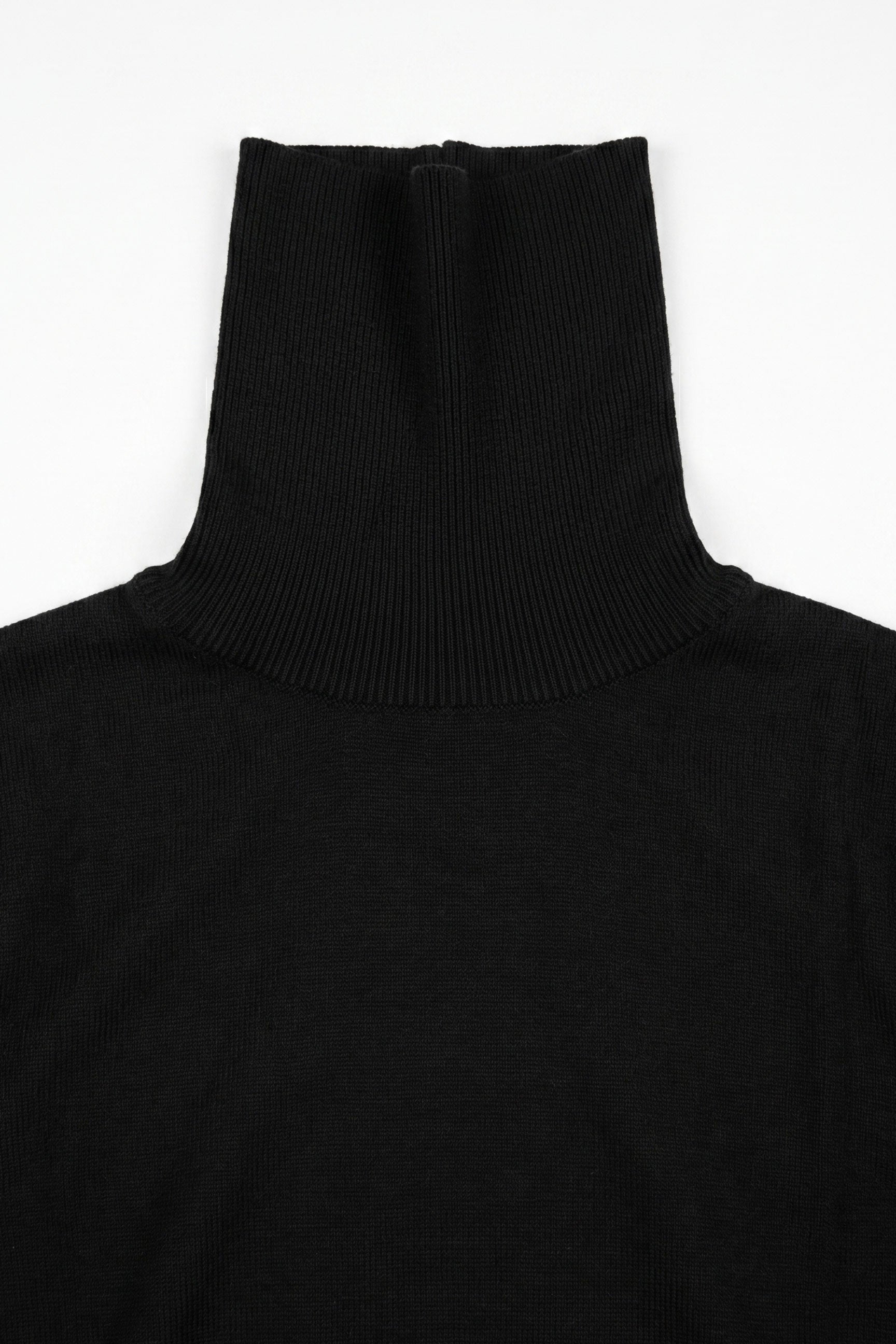 Maglione da uomo a collo alto nero, in morbido misto viscosa, a maniche lunghe.
