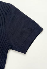 Polo da uomo blu navy in maglia con zip