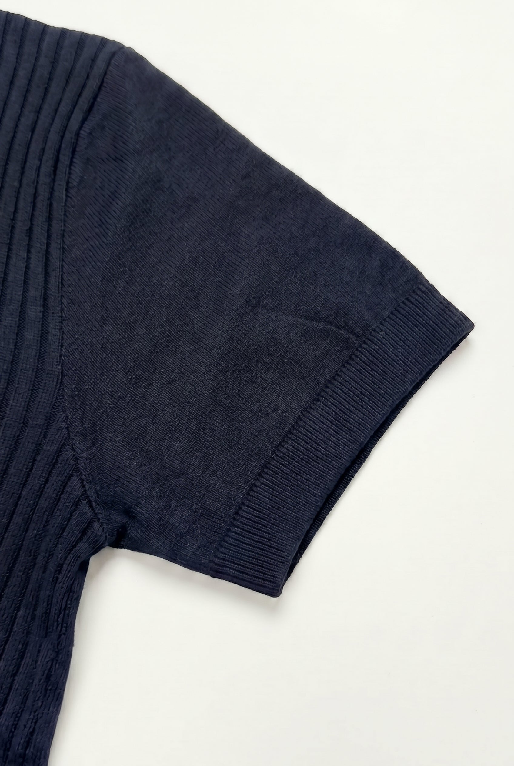 Polo da uomo blu navy in maglia con zip