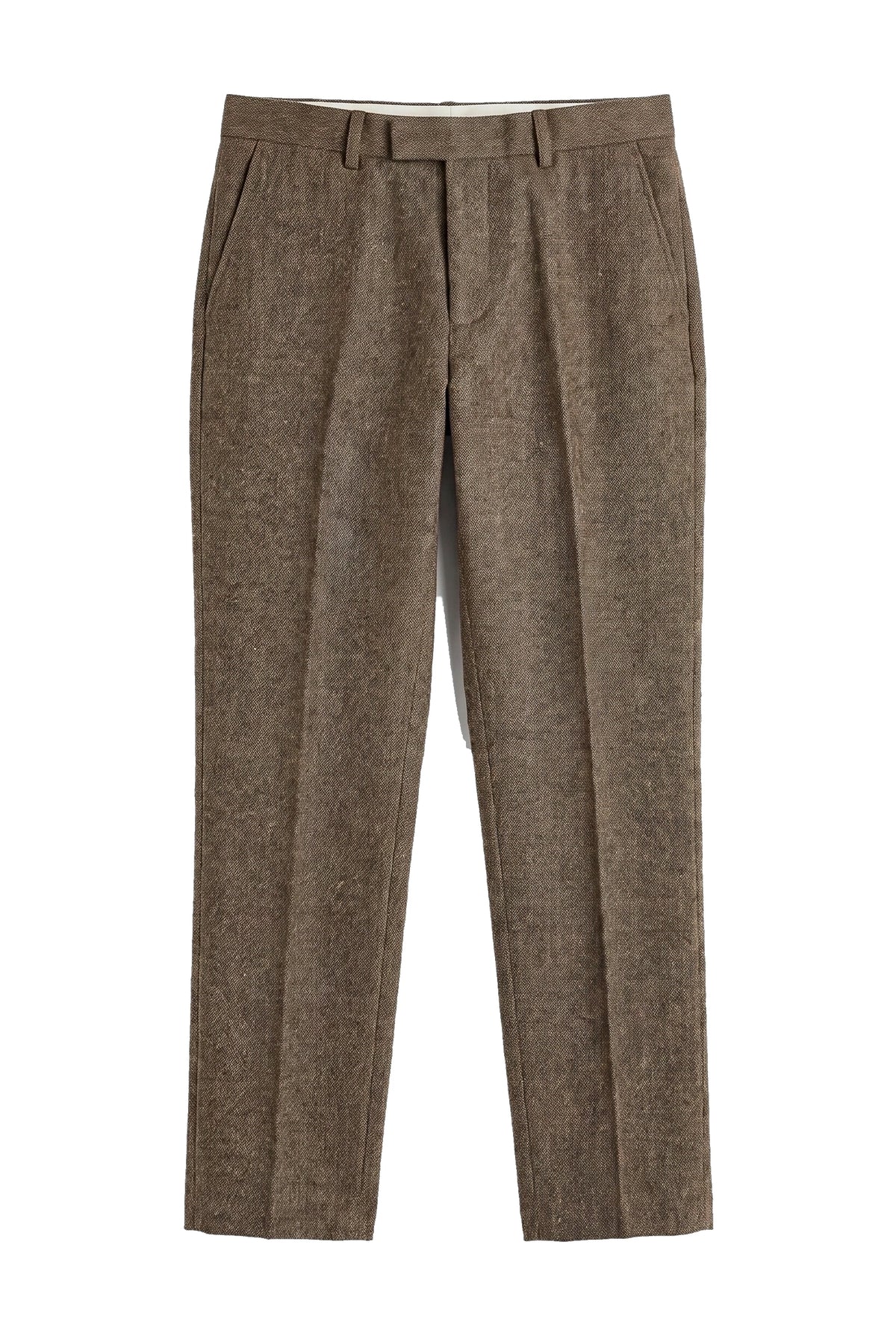Oscar - Pantaloni da uomo in tweed misto lana marrone