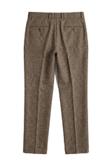 Oscar - Pantaloni da uomo in tweed misto lana marrone