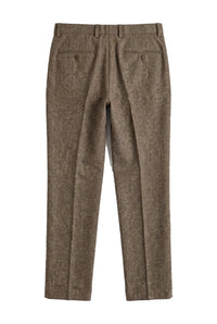 Oscar - Pantaloni da uomo in tweed misto lana marrone