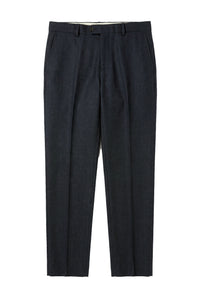 Oscar - Pantaloni da uomo in tweed misto lana blu navy