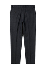 Oscar - Pantaloni da uomo in tweed misto lana blu navy