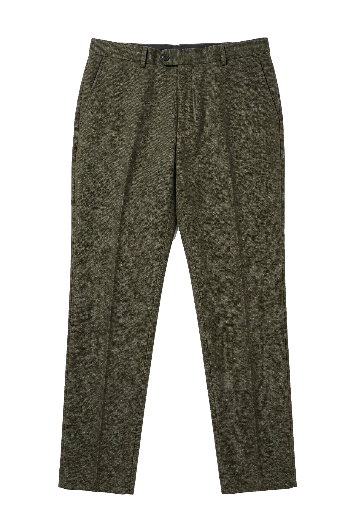 Oscar - Pantaloni da uomo in tweed misto lana verde oliva