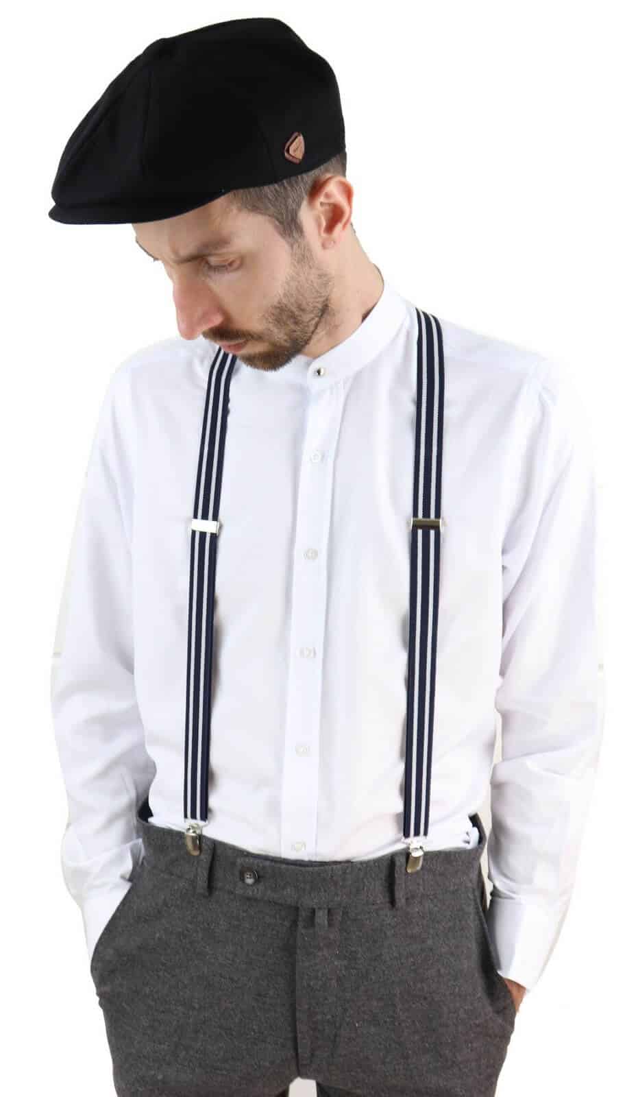 Mens Stripe Classic Trouser Suspenders