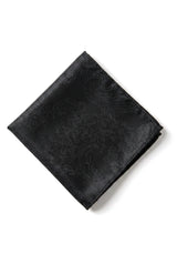 Set regalo cravatta nera con motivo Paisley, fazzoletto da taschino, gemelli in raso floreale